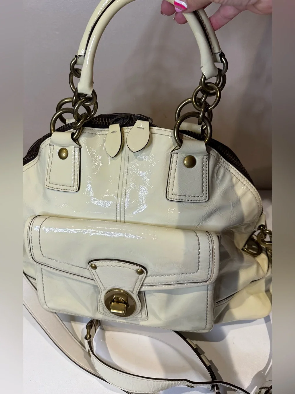 Coach Francine with Legacy Lining Brass Hardware Calf Leather 2008 12295 - Picture 2 of 11